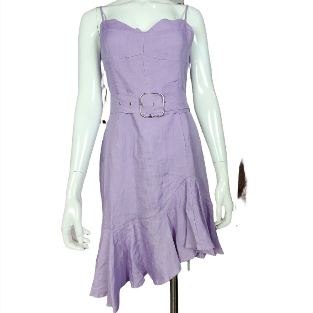 Women's Linen Lilac Mini Dress